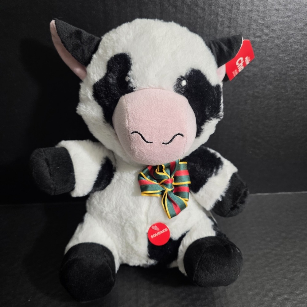 PetSmart‎ Plush Dog Squeak Toy Charm the Cow Squeaker Belly  12" Stuffed Animal